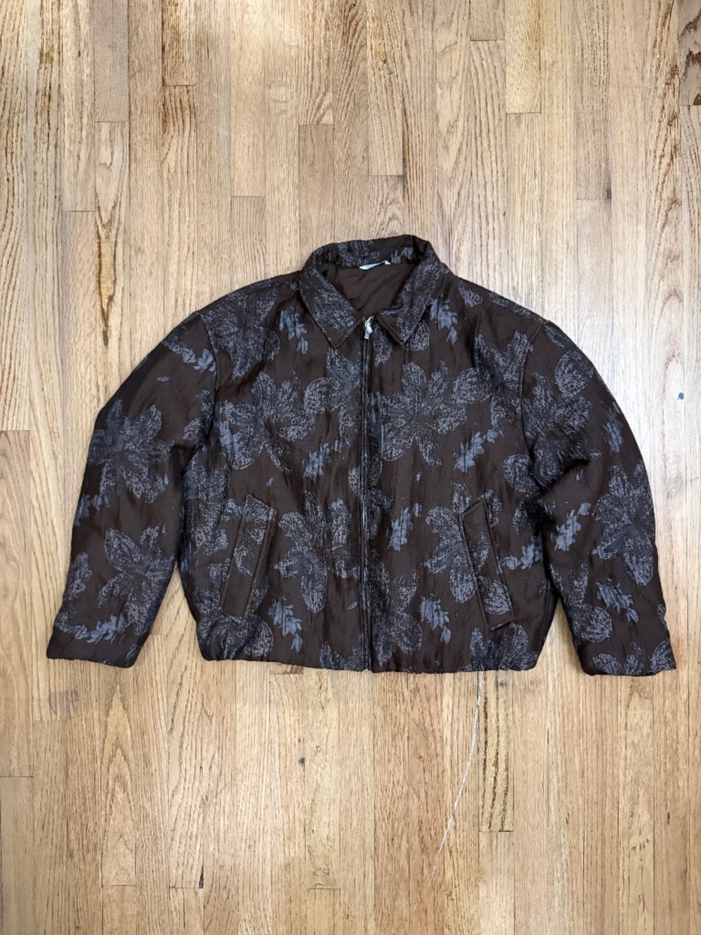 Zara Floral Jacquard Cropped Bomber Jacket Men's